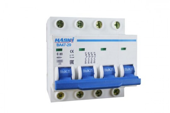Выключатель автоматический ВА47- 29 4Р 20А хар. C HASKI