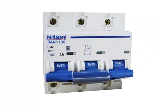 Выключатель автоматический ВА47-100 3Р  32А 10kA хар. C HASKI