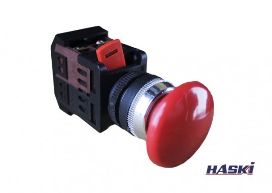 Кнопка АЕА-22 "Грибок" красный d22мм 1з+1р HASKI