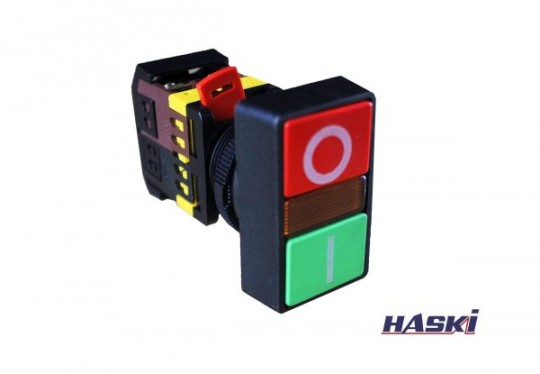 Кнопка РРВВ-30N I-O неон/ 240В 1з+1р HASKI