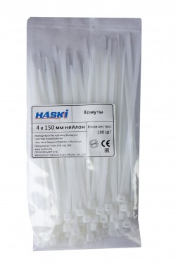 Хомут  4×150мм нейлон (уп.100 шт.) HASKI