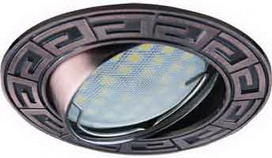 Светильник встраиваемый Ecola MR16 DL110 GU5.3 литой поворотный Антик черненая медь 24x86 /FR1605EFF/