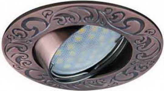 Светильник встраиваемый Ecola MR16 DL114 GU5.3 литой поворотный Лианы черненая медь 25x90 /FR1604EFF/