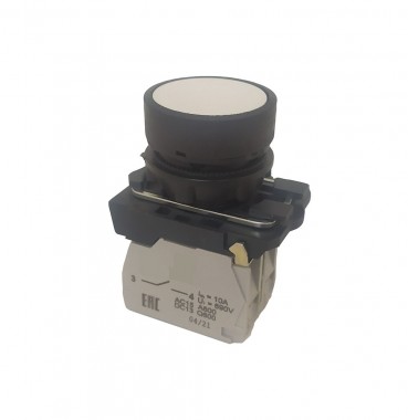 Кнопка КМЕ4111м-белый-1но+1нз-цилиндр-IP40-КЭАЗ