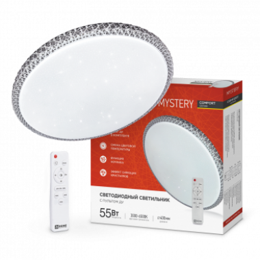 Светильник светодиодный COMFORT MYSTERY 55Вт 230В 3000-6500K 4400Лм 400x70мм с пультом ДУ IN HOME
