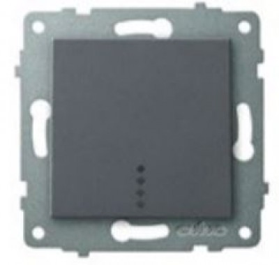 Выключатель кнопка для света с подсветкой (цвет антрацит) М + К  