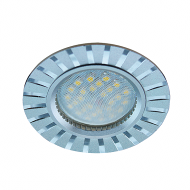 Светильник встраиваемый Ecola MR16 DL3183 GU5.3 литой (скрытый крепеж лампы) матовый хром/алюм полоски по кругу 23x78 /FS1609EFF/