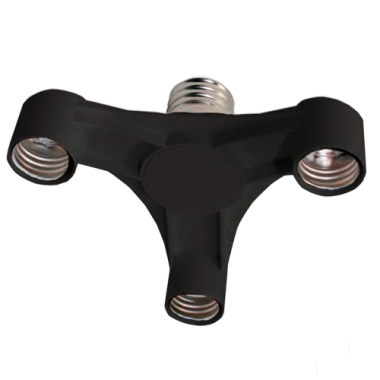 Переходник Ecola base с цоколя E27 на 3хE27 широкий черный /A7T37BEAY/