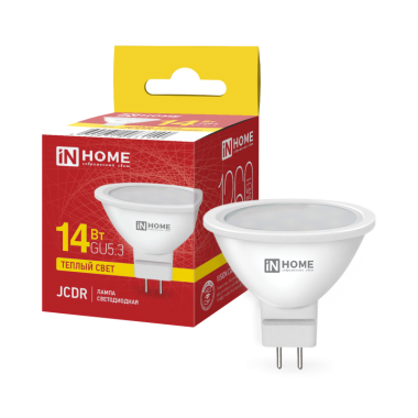Лампа светодиодная LED-JCDR-VC 14Вт 230В GU5.3 3000K 1260Лм IN HOME