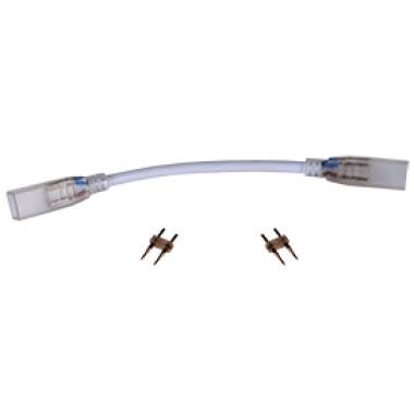 Коннектор Ecola LED strip 220V connector гибкий соединитель лента-лента 2-х конт с разъемами для ленты IP68 12x7 /SCVN12ESB/