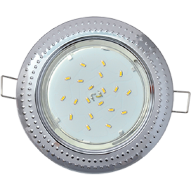 Cветильник встраиваемый Ecola GX53 H4 9015 без рефл. "Чеканка" хром 43x115 (к+) /FC61H4ECB/