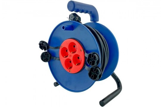 Удлинитель силовой на катушке GLANZEN 4 гнезда ПВС 3х1,5 IP44