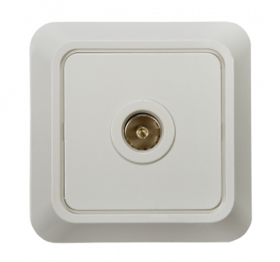 Розетка телевизионная BOLLETO белая накладная 7027 IN HOME