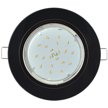 Светильник встраиваемыйEcola GX53 H4 5310 Glass Стекло Круг черный хром-черный 38x126 (к+) /FP53RNECH/