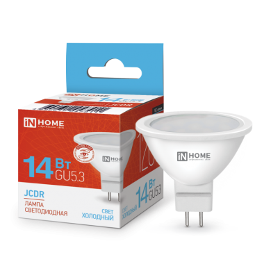 Лампа светодиодная LED-JCDR-VC 14Вт GU5.3 6500K 1260Лм IN HOME
