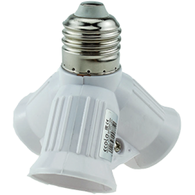 Переходник Ecola base с цоколя E27 на 3хE27 белый /A7W37WEAY/