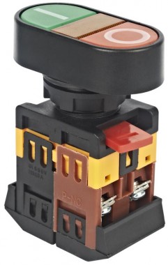 Кнопка APBB-22N "I-O" d=22мм неон/240В 1з+1р HLT