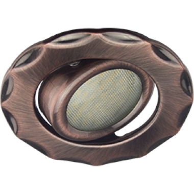 Светильник встраиваемый Ecola MR16 DH07 GU5.3 поворотный Звезда (скрытый крепеж лампы) медь 25x88 (кd74) /FL1602EFS/